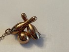 1940 Bowling Lapel Pin Sweater Pin w/Chain Vintage Goldtone — photo 2