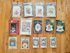 Lot of 14 New Sealed Small Cross Stitch Kits Variety Mostly Christmas