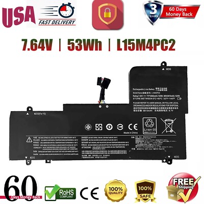 L15M4PC2 BATTERY FOR LENOVO 710-14ISK-ISE 710-15IKB 5B10K90802 L15L4PC2 US NEW