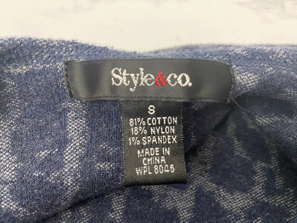 Suéter con capucha tejido manga larga Style & Co. para mujer S azul desgastado Z Foto 4 de 4