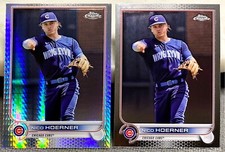 2022 Topps Chrome Nico Hoerner X-Fractor & Base Chicago Cubs Baseball Cards 