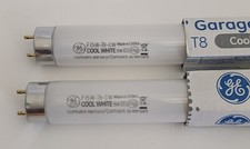Lot Of 2 GE 18" Garage And Basement F15 T8 Cool White Tube Bulb 825 Lumens