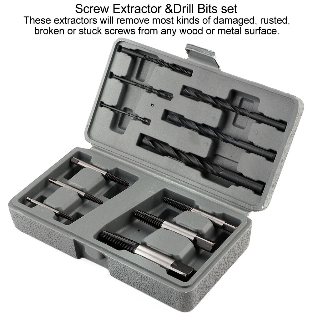 12Pcs Screw Extractor Drill Bit Set for Broken Bolt Removal