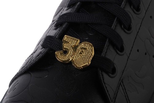 ADIDAS STAN SMITH X BAPE : BLACK / GOLD : IG1116 : EU 43 1/3 : UK 9 - Picture 5 of 14