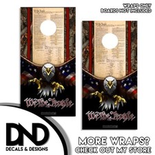 WE THE PEOPLE Flying Eagle WIDE Oak Ambush Camouflage Cornhole Board Wraps 2Pk