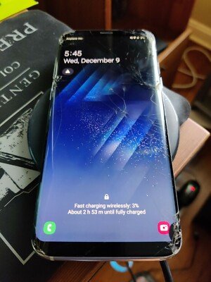 S8 Plus - Unlocked AT&T - Silver - G955U - Clean ESM, with cracks, boots up fine