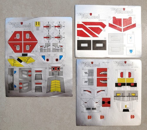 TRANSFORMERS G1 COMPUTRON STICKER SHEET NEW! AUTOBOT TECHNOBOTS LABELS DECALS