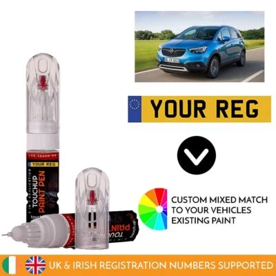 XTREMEAUTO Penna vernice ritocco per Vauxhall Crossland x mista da immatricolazione auto numero di registrazione