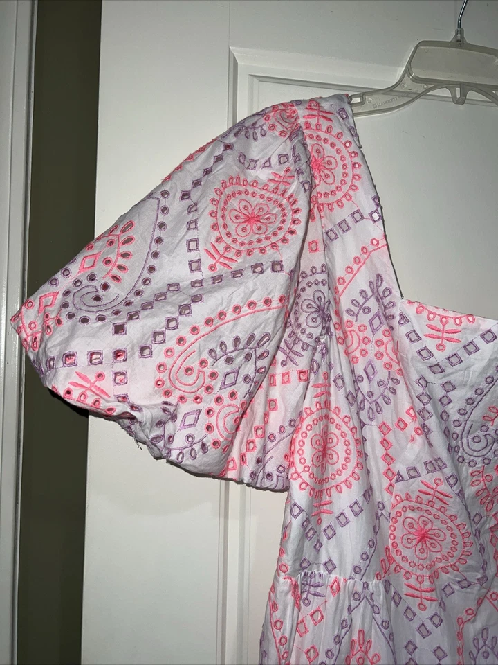 Lilly Pulitzer Katalina Midi Eyelet Dress Sunset Dreamer Eyelet $348 Size 14 - Image 4 of 4