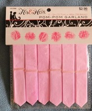 His  Hers pink 6- 5in x 46in pom pom garland