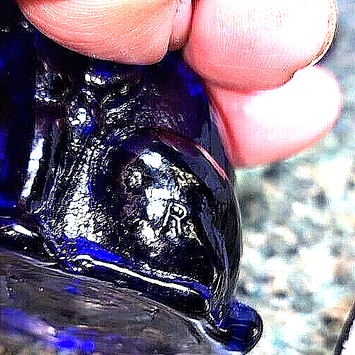 Frenchie Cobalt Carnival Glass Bulldog Dog Iridized Faux Diamond Shining Eyes - Picture 5 of 19