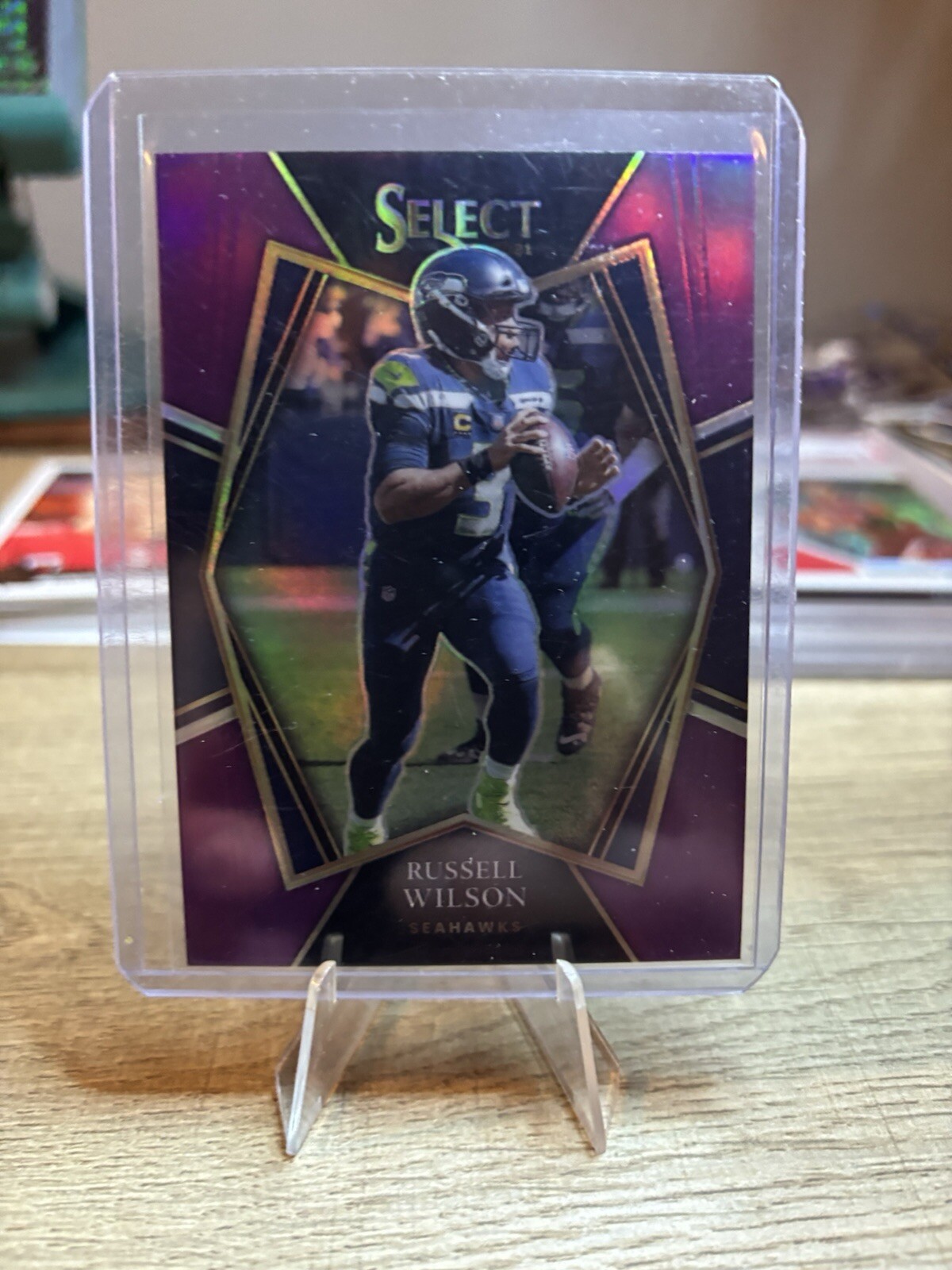 2021 Panini Select Premier Level Purple Prizm /75 Russell Wilson #130
