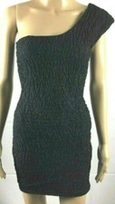 Anthropologie Symphony One Shoulder Dress Women S  Black Metallic Textured