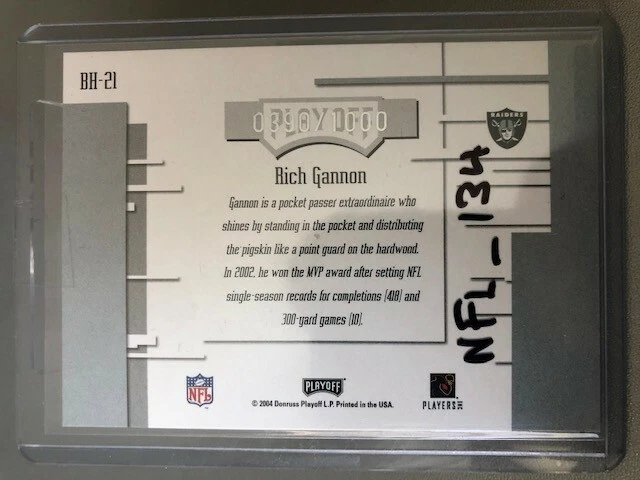 2004 Absolute Memorabilia Boss Hoggs #BH21 Rich Gannon (Oakland Raiders) /1000 - Image 2 of 2