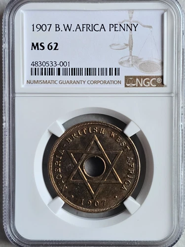 British West Africa 1 Penny 1907 NGC MS 62
