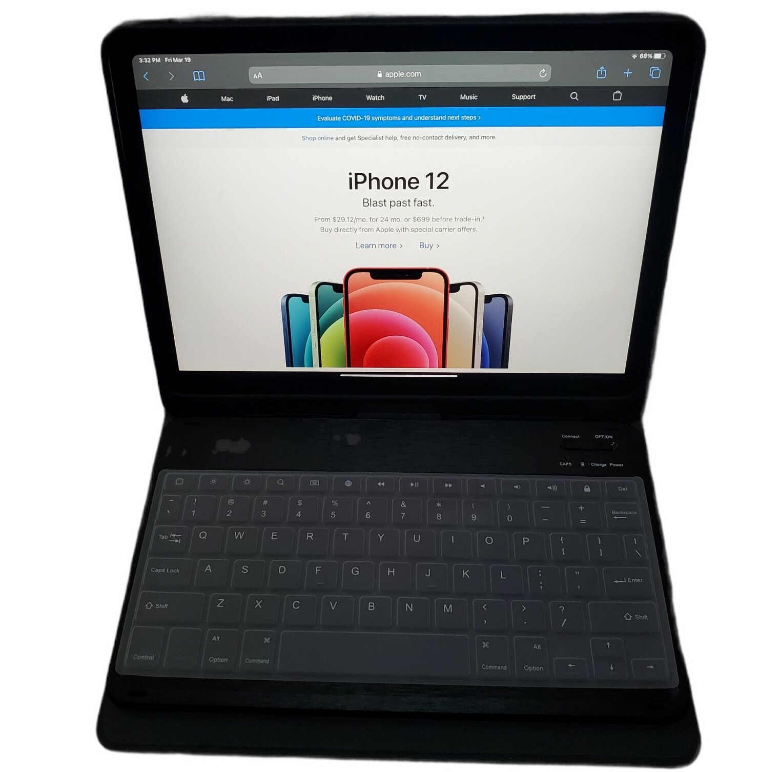 Slim Bluetooth Keyboard Case for iPad Air 4th Gen with Pencil Holder-image