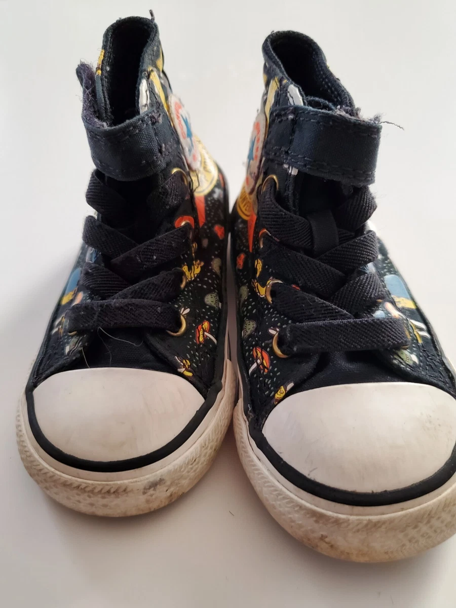Toddler Camp Black Converse High Top Tennis shoes Size 6 Campfire Marshmallows