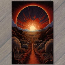 Art Print Majestic Desert Landscape Sunset Sunrise Unusual Mountains Sun Cool