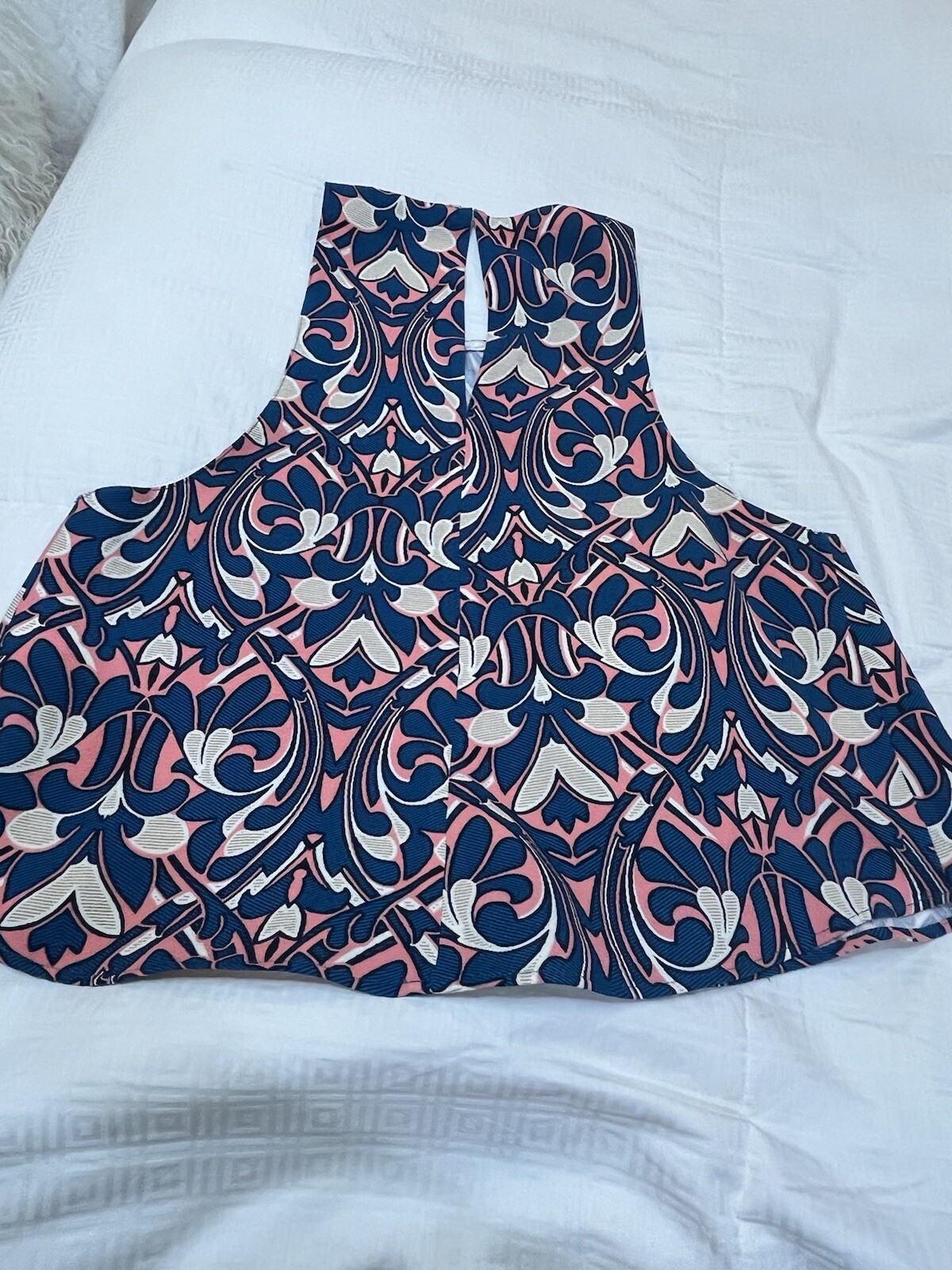 Zara Basic Woman's Halter Top- Chambray-Keyhole/B… - image 1