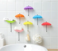 3pcs Hooks Adhesive Decorative Umbrella Wall Hanging Hooks Wall Holder for Towel