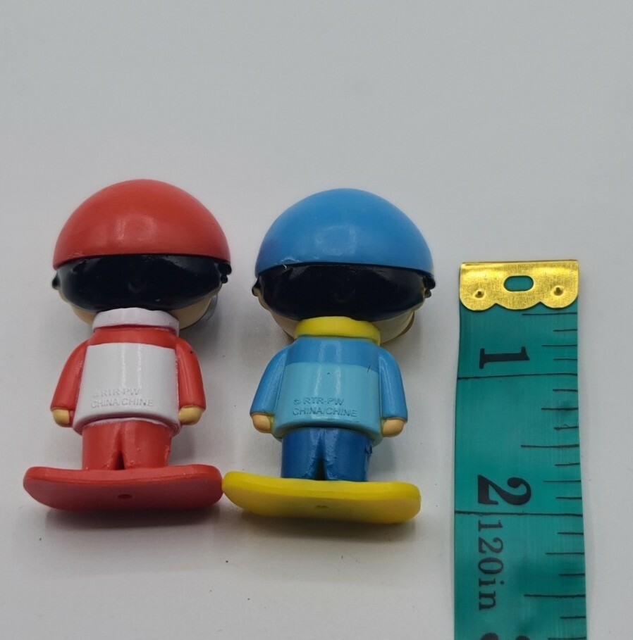 Ryan&rsquo;s World Figures Lot of 2 Snowboarding 2" Cake Topper 
