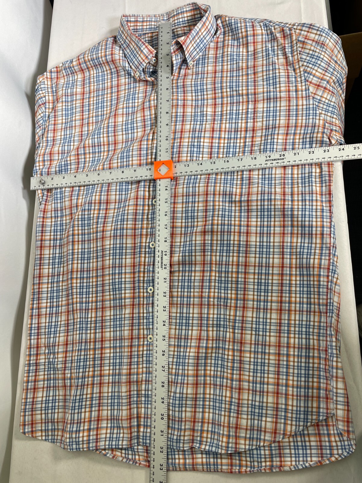 Peter Millar Button Down Multi-Color Plaid Cotton… - image 11