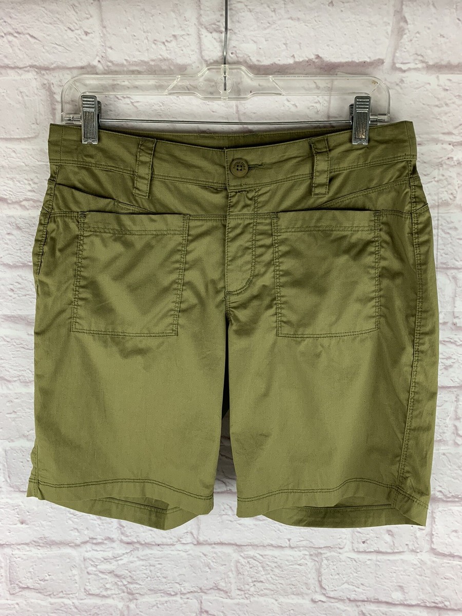 Horny Toad Shorts Women's 4 Green Plaid Hiking Outdoors Chino