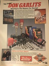 1986 Don Garlits Mallory Ignition Erson Cams Original Print Ad