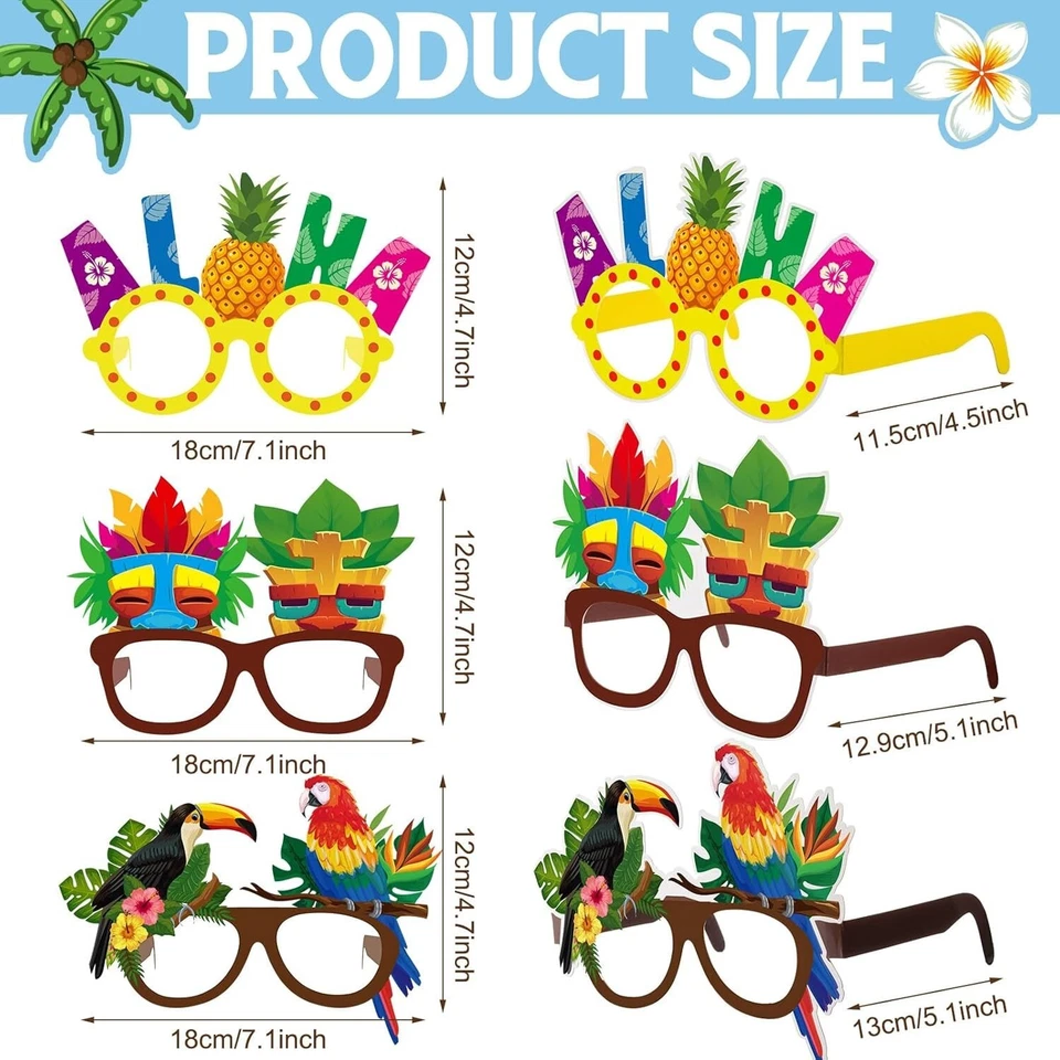 Paquete de 32 vasos de papel Luau - accesorios tropicales para fotomatón de piscina y playa Foto 3 de 4