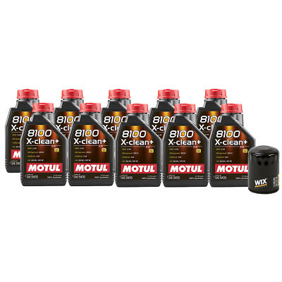 10L Motul 8100 X-CLEAN + 5W30 Wix Filter Motor Oil Change Kit API SN/CF