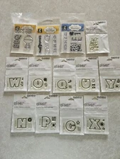 Studio G & Stampendous Clear Mini Stamps Lot Of 13 Packs Letters BBQ  Father NIP