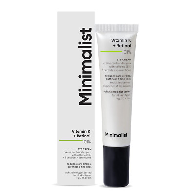 Minimalist Vitamin K + Retinal 01% Under Eye Cream, 14 gm