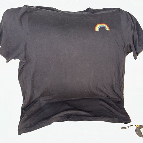 T-shirt nera Marcia per il movimento con arcobaleno taglia XL - Foto 1 di 7