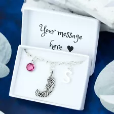 Feather Bracelet, Personalised Jewellery, Sympathy Gift, Guardian Angel Present