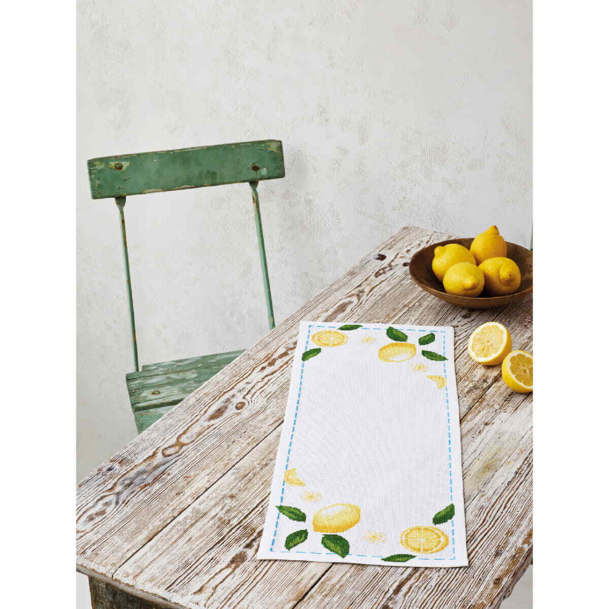 Permin counted table runner cross stitch kit ""Lemone"", 25x61cm, DIY