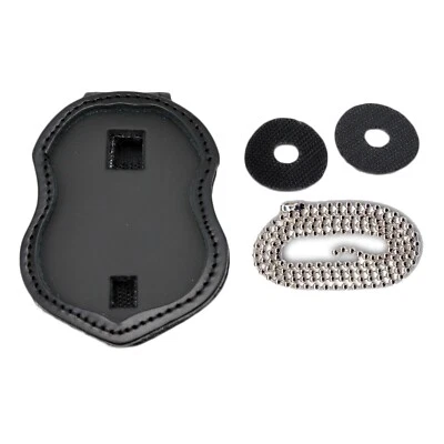 PERFECT FIT ICE HSI Agent Badge Shaped Holder Leather Clip on Belt Neck Hanger Chain DHS