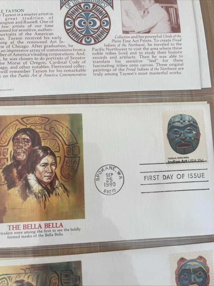 1980 FDC INDIAN MASKS 4 Sheets And 2 Cards With Description, New - Image 3 of 4