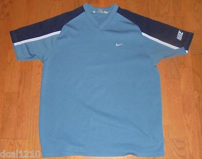 Mens NIKE 100% Polyester Short Sleeve T-Shirt BLUE Large
