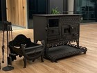 Wood Burning Stove with Oven Rustic Cast Iron Cooker Heating and Baking Handmade