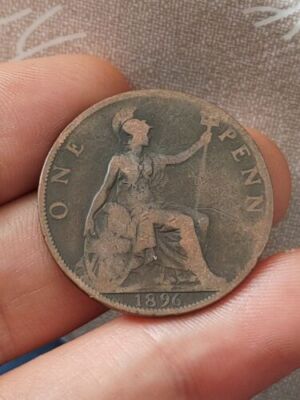 Dated : 1896 - One Penny - 1d Coin - Queen Victoria - Great Britain T22 ...
