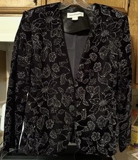 Norton McNaughton size 8 glittery blazer jacket black Sparkly Formal