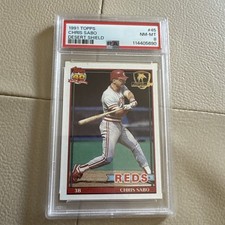 1991 Topps Desert Shield #45 Chris Sabo PSA 8 REDS