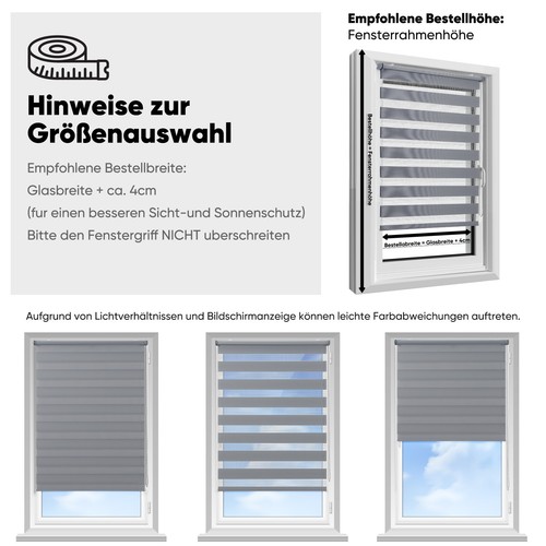 Doppelrollo Duo Rollo Klemmfix ohne Bohren blickdicht Fensterrollo Zebrarollo - Zdjęcie 58 z 77