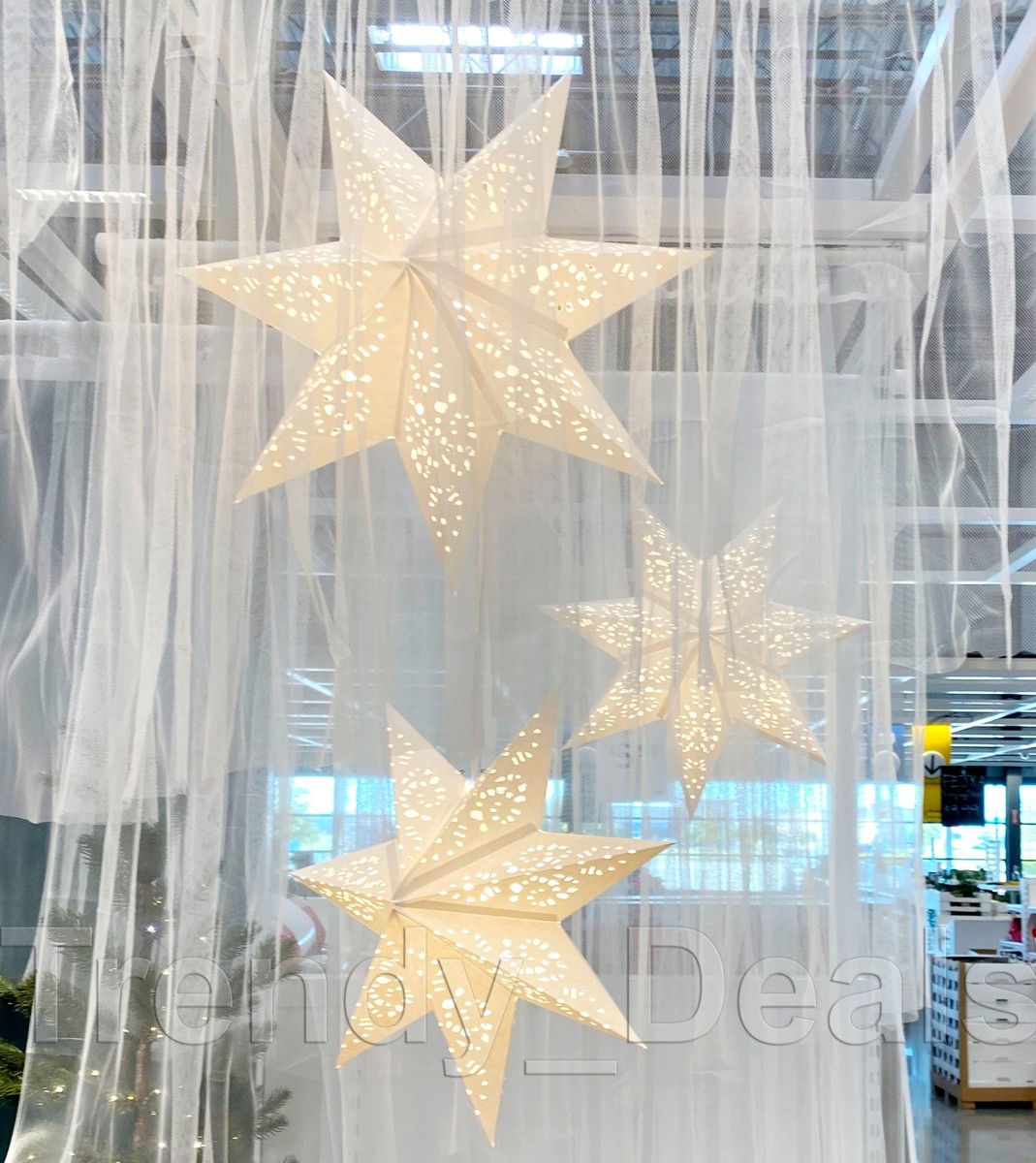 Ikea STRALA Star Light Pendant / Table Lamp Shade, Lace White 19