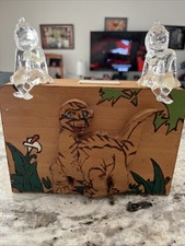 Vintage Handmade Folk Art Wooden Dinosaur Bank Kids Room