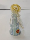 Vintage Murano Hand Blown Art Glass Angel Gold Flecks Zanfirico Latticino 4.5"