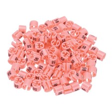 100 Pack Clothes Hanger Marker Number 58 Size Tag Fit 3mm Rod Pink