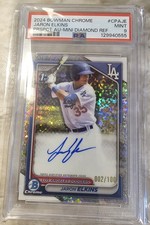 2024 Bowman Chrome Jaron Elkins Auto Speckle Refractor 1st /100 Dodgers #CPA-JE
