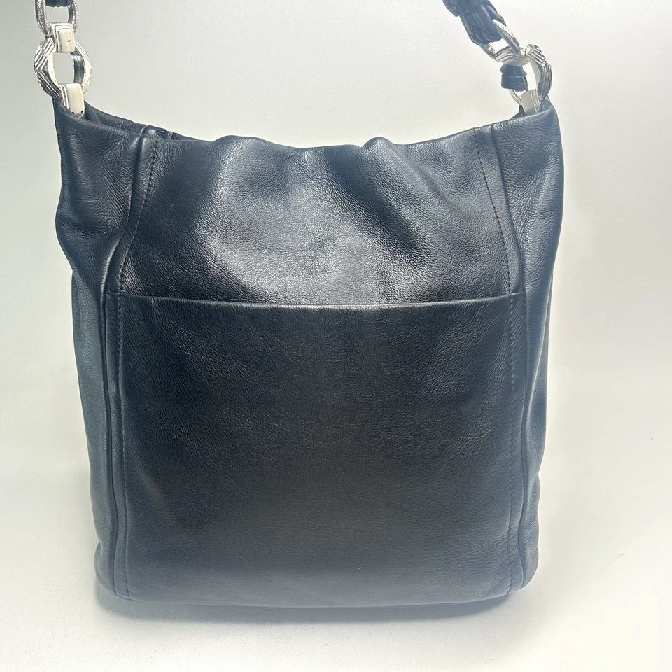Bolso de hombro de cuero negro Brighton Anjulina con pedrería y lentejuelas ¡EXCELENTE! Foto 2 de 4