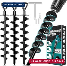 Ground Anchors Screw in, Heavy Duty Ground Trampoline Stakes High Wind Tent Stak